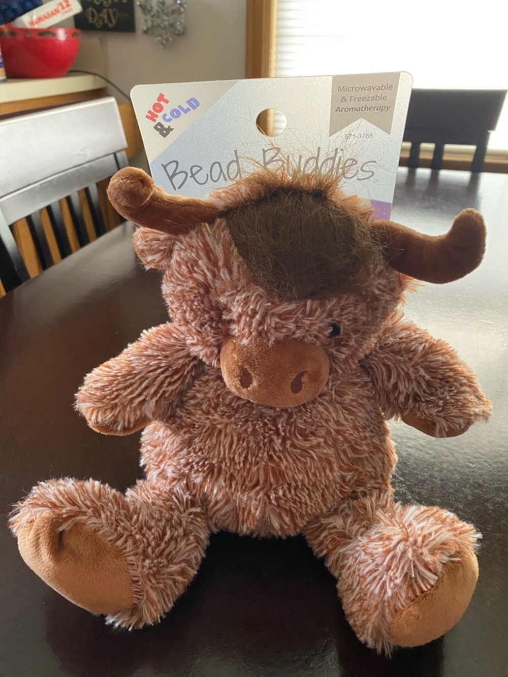 Bead Buddies Plush Highland Cow - Brown Cozy Heat Pack